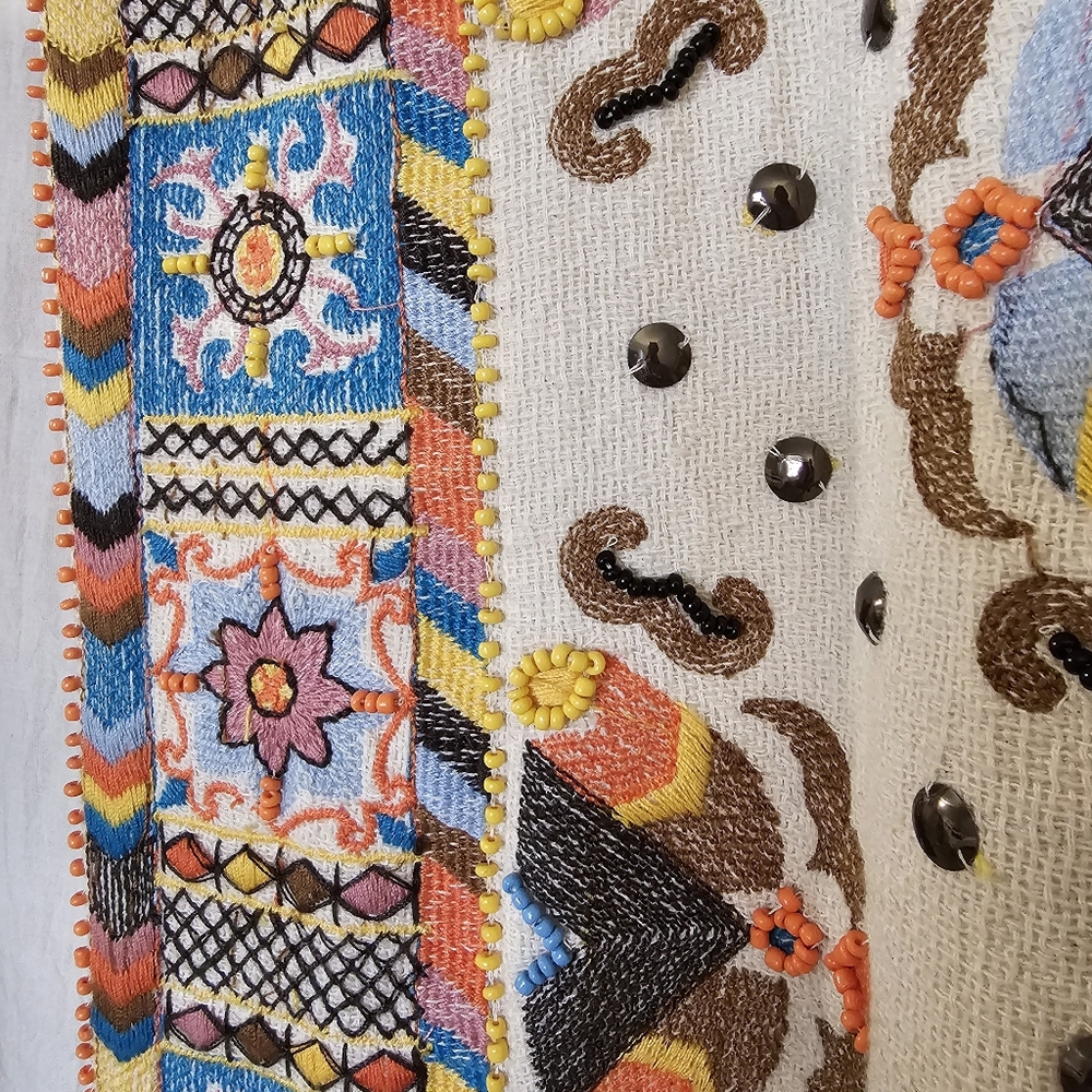 Anthropologie Maeve Dala Embroidered Jacket Size M Bohemian Maximalist Statement - Picture 5 of 15